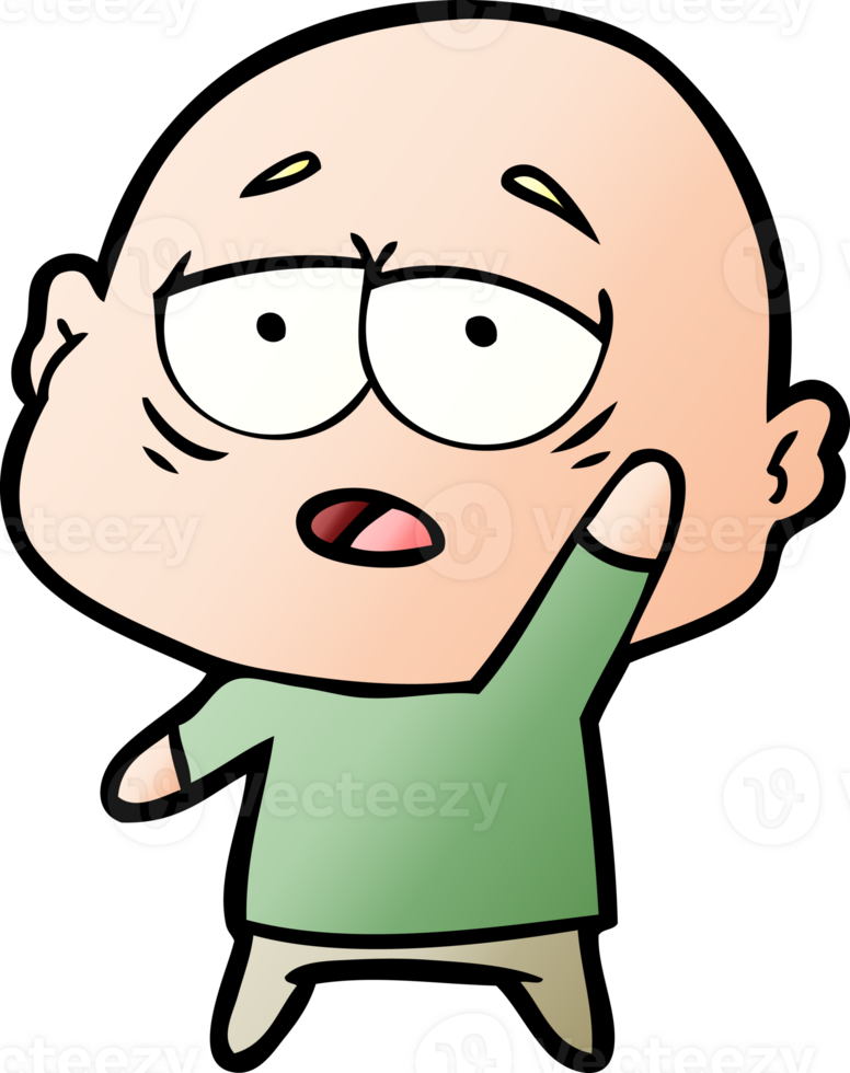 cartoon tired bald man png