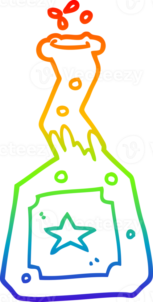 rainbow gradient line drawing of a cartoon experiment potions png