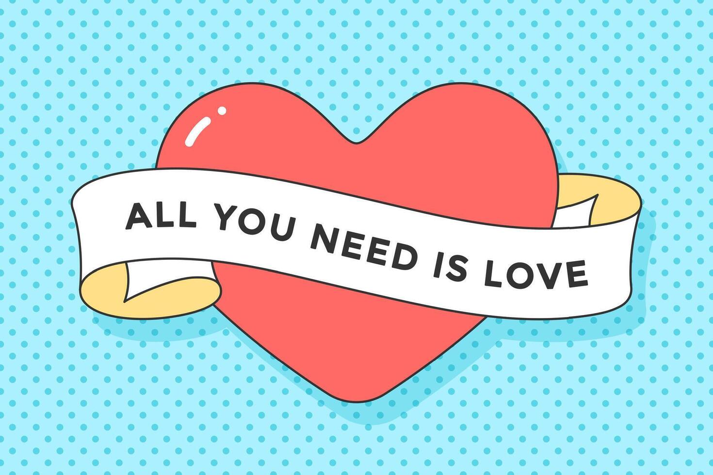 Old ribbon with message All you need is Love vector