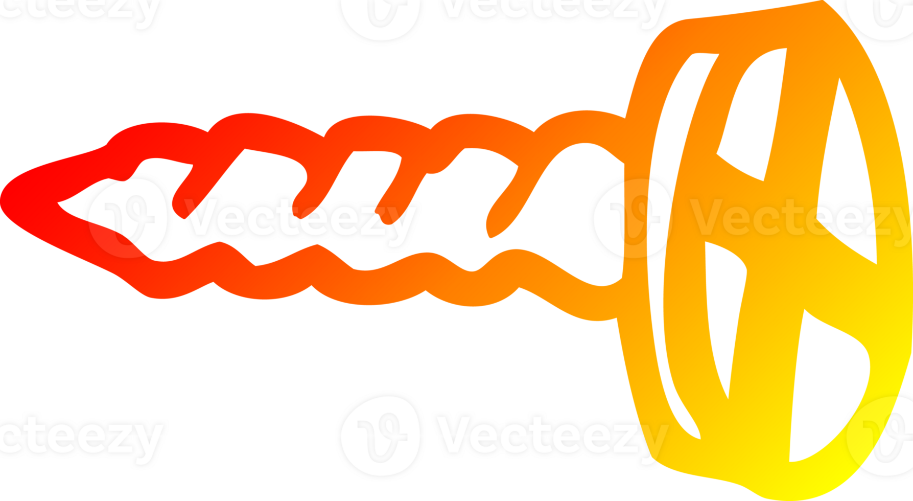 warm gradient line drawing of a cartoon old brass screw png