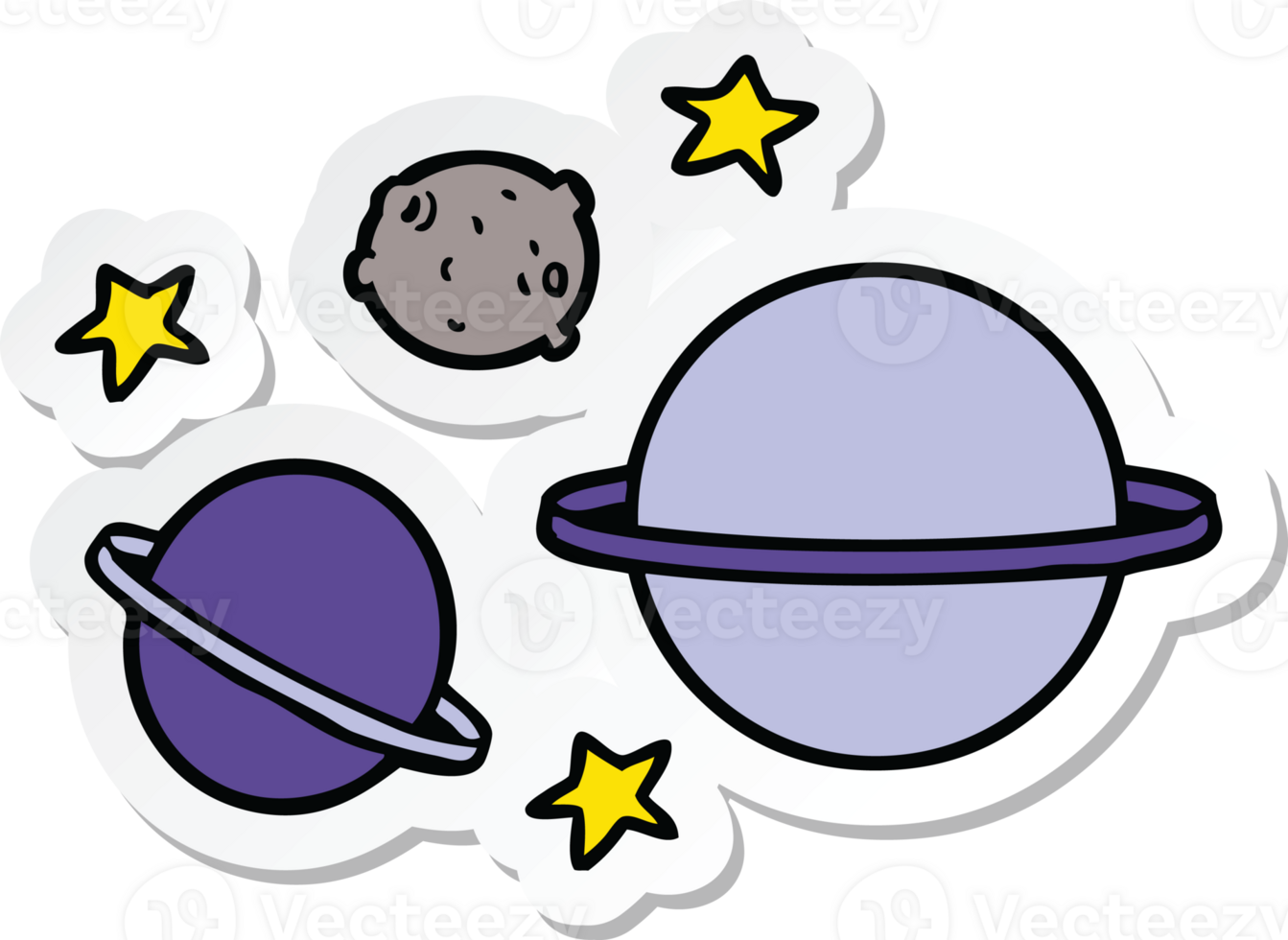 sticker of a cartoon planets png