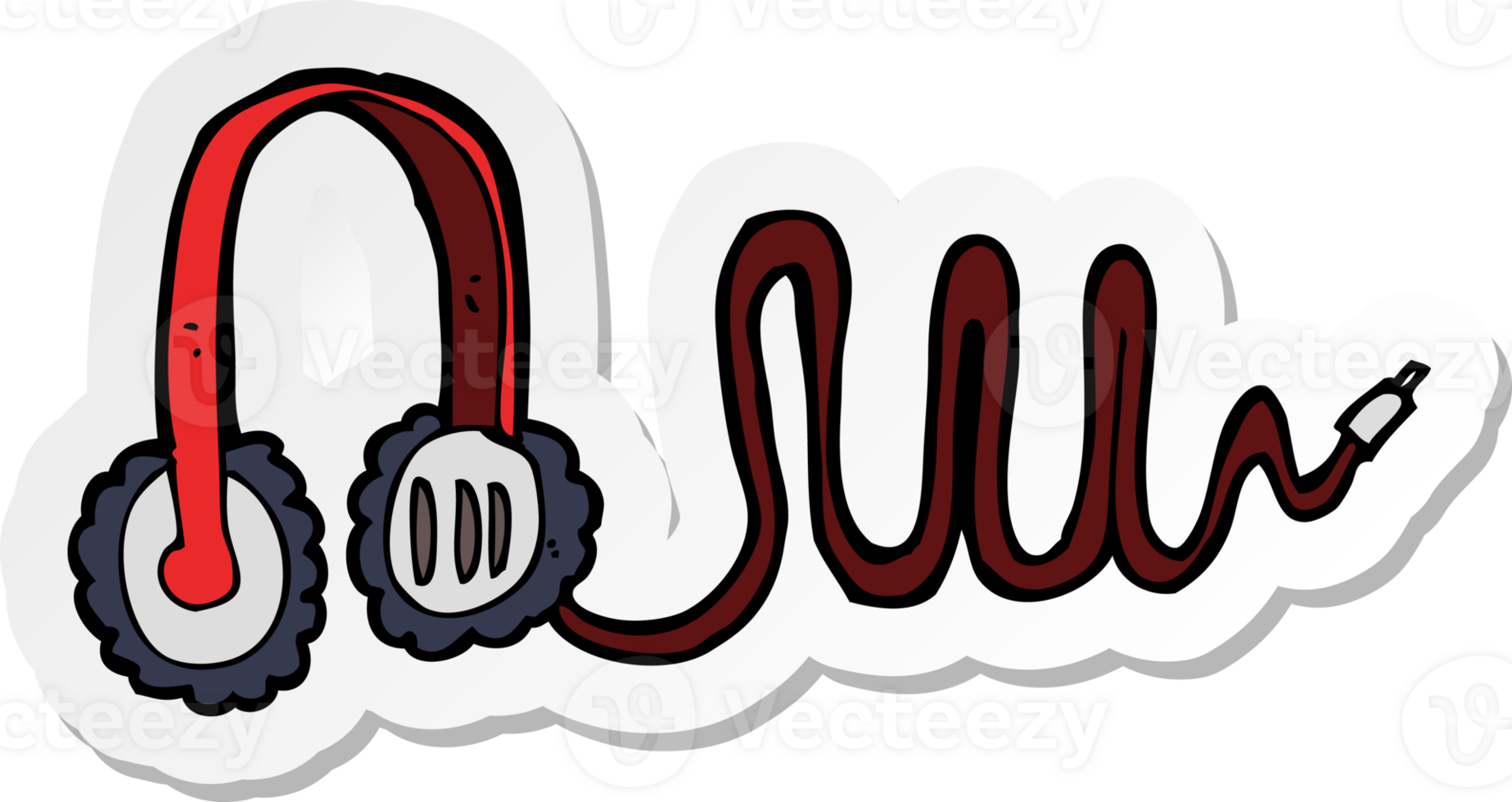 sticker of a cartoon headphones png