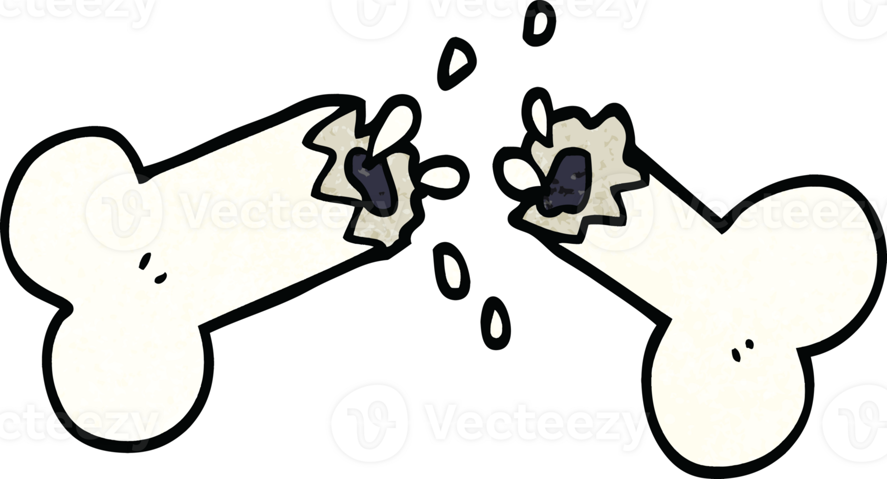 cartoon doodle snapped bone png
