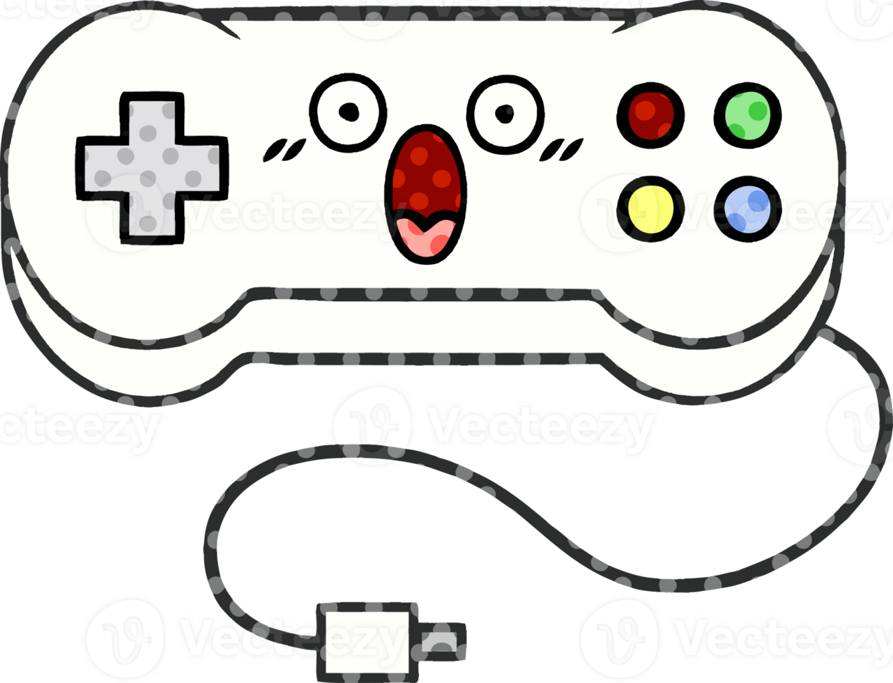 comic book style cartoon of a game controller png