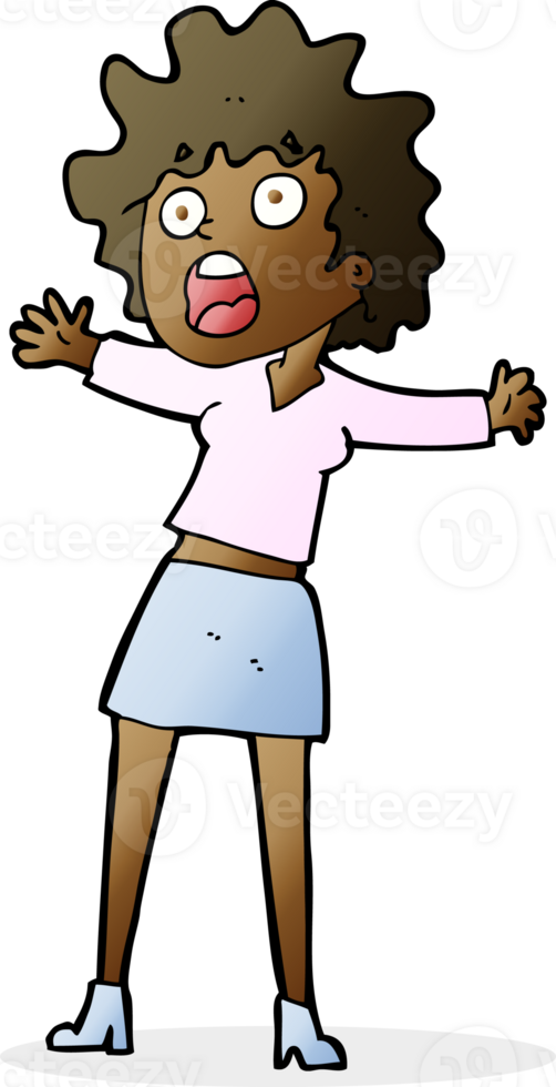 cartoon frightened woman png
