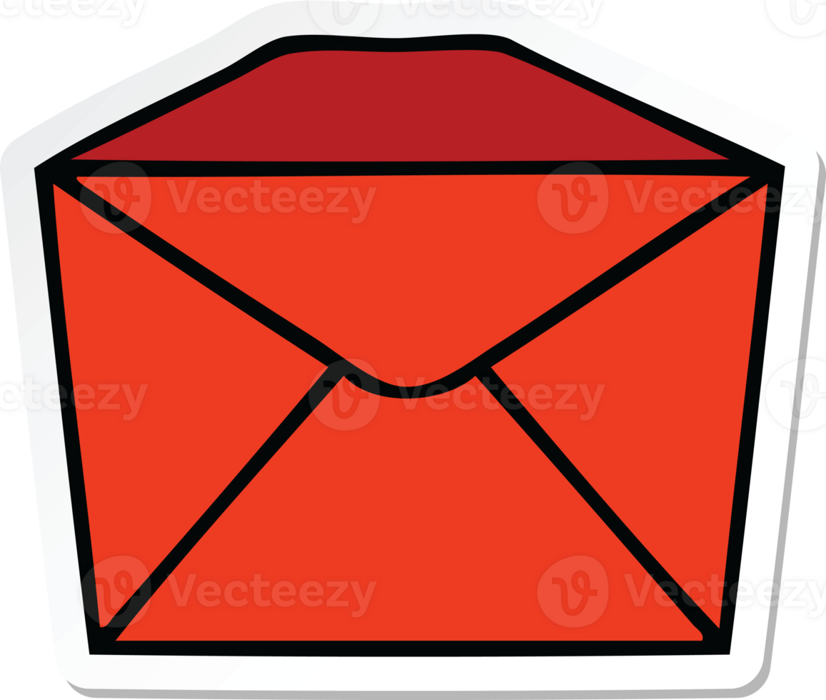 sticker of a quirky hand drawn cartoon parcel png