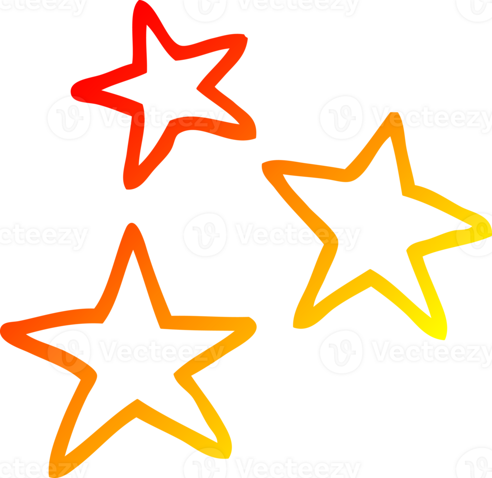warm gradient line drawing of a cartoon star symbols png