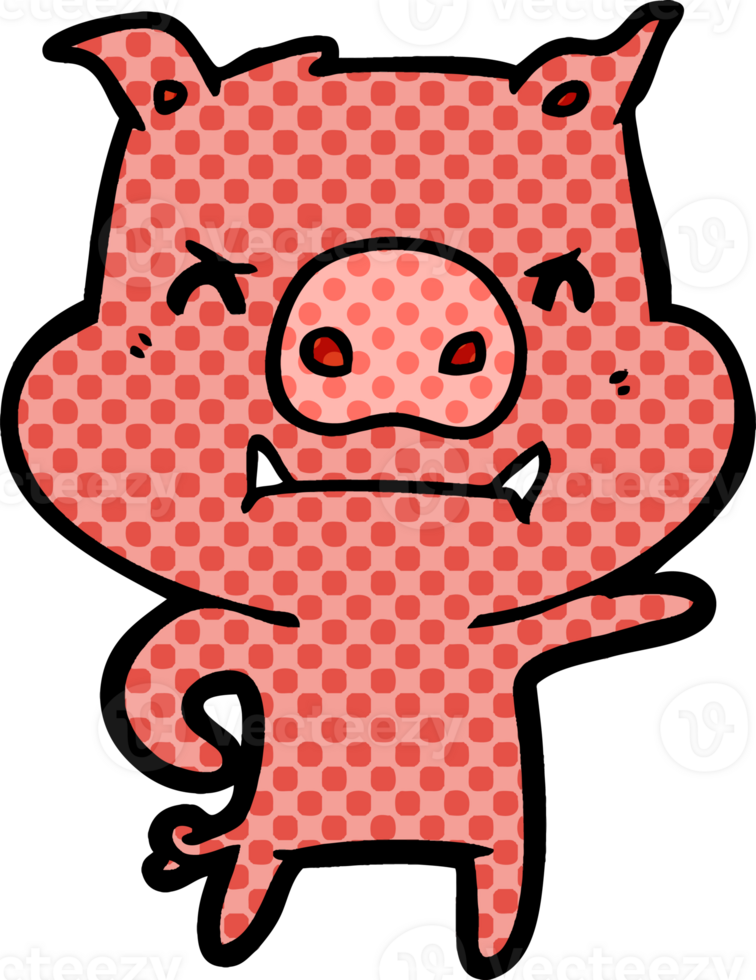 angry cartoon pig png