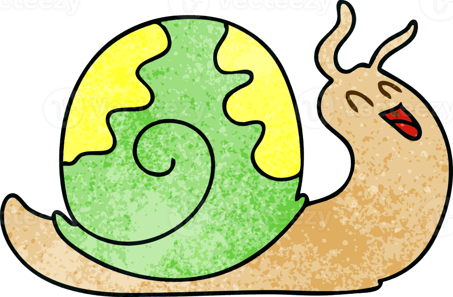 hand drawn quirky cartoon snail png