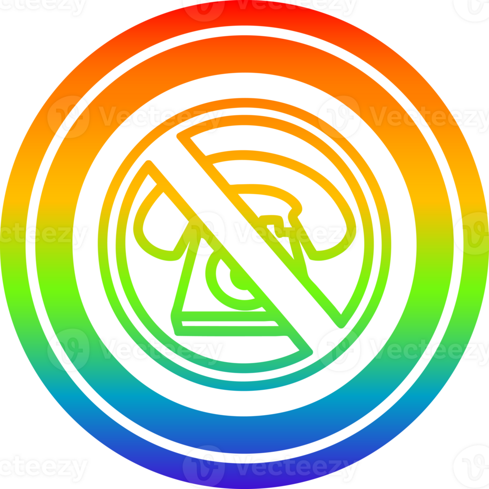 não frio chamando circular ícone com arco Iris gradiente terminar png