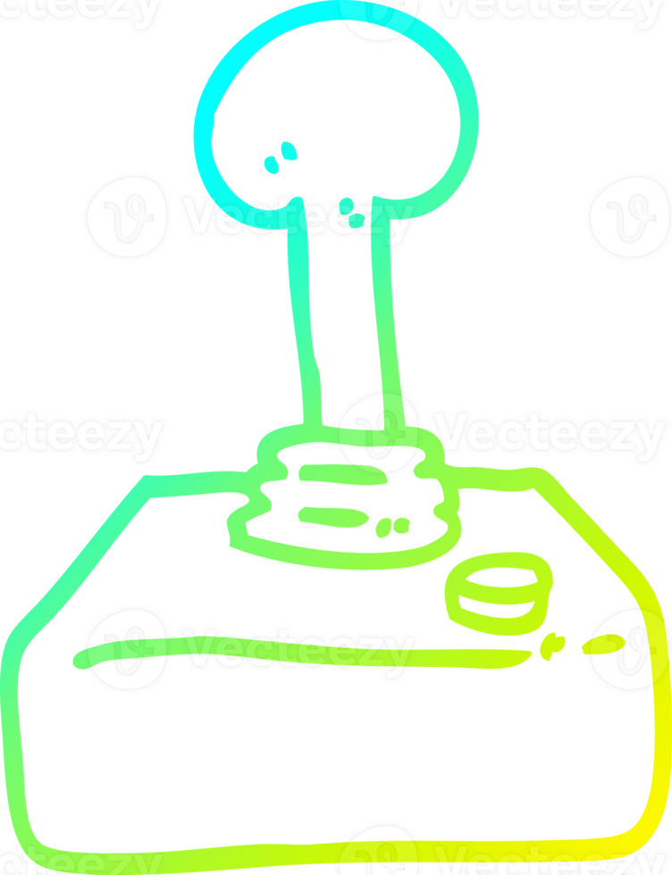 cold gradient line drawing of a cartoon joystick png