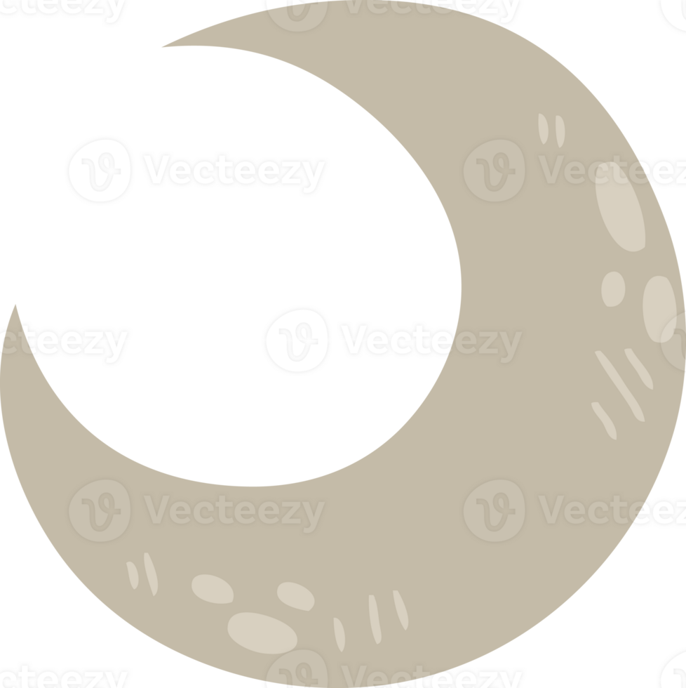 hand drawn quirky cartoon crescent moon png