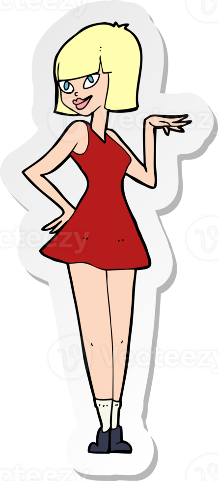 sticker of a cartoon pretty woman png
