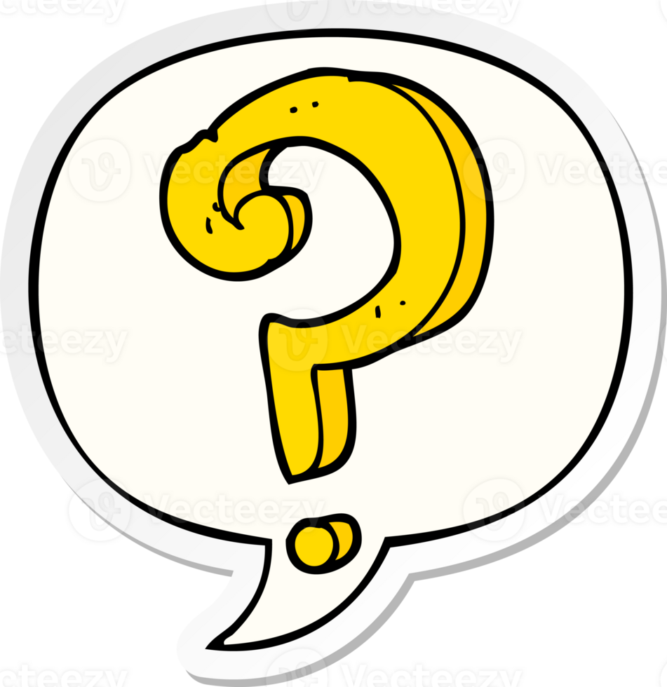 cartoon question mark with speech bubble sticker png