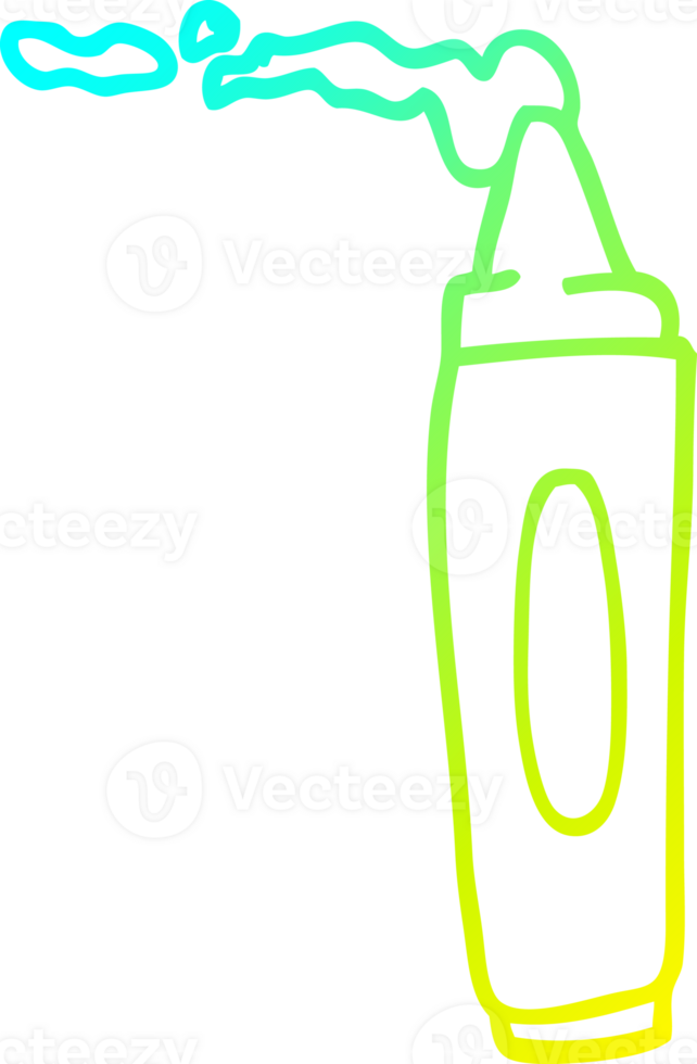 cold gradient line drawing of a cartoon coloring crayon png