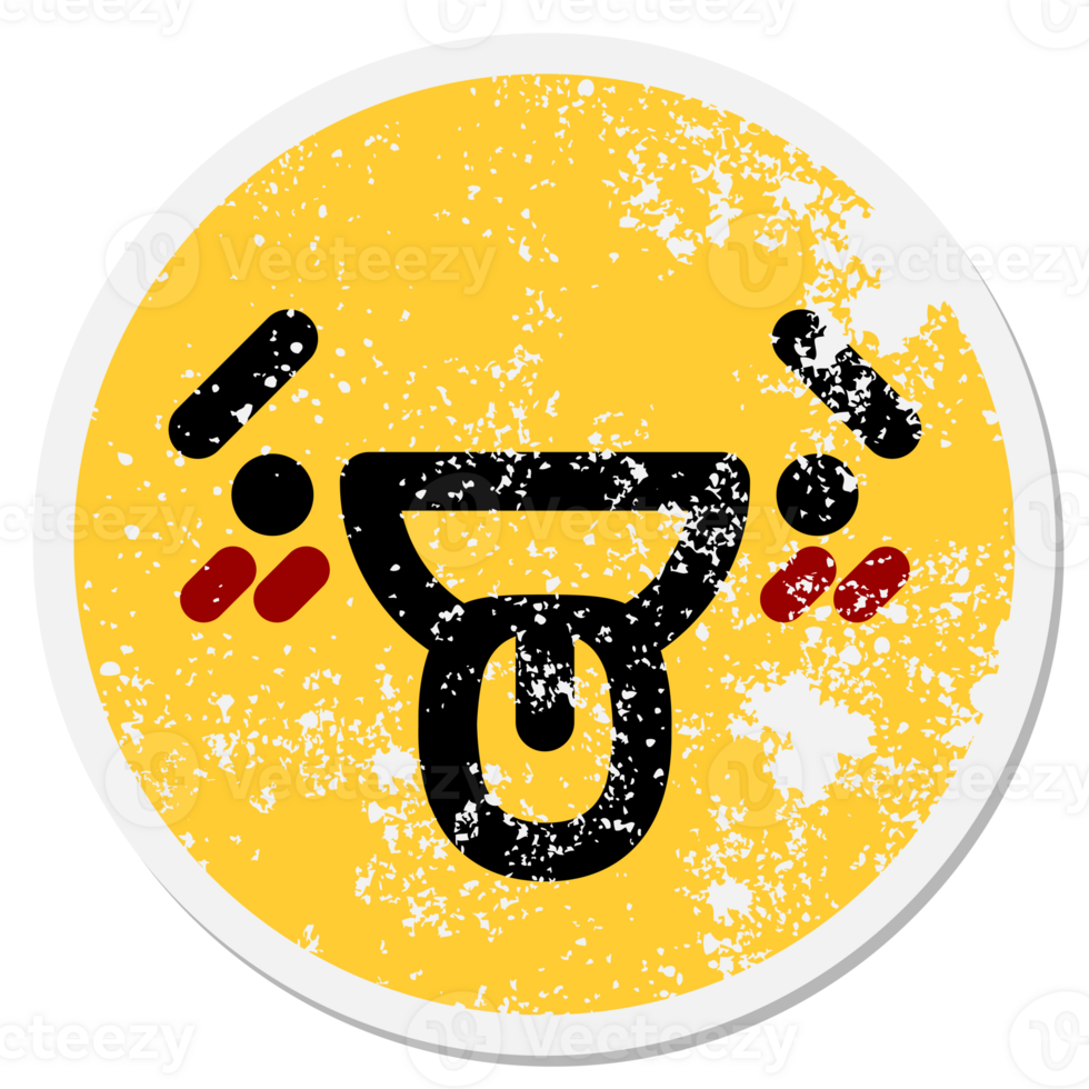tired happy face circular sticker png