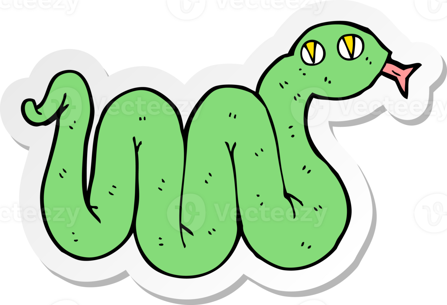 sticker of a funny cartoon snake png