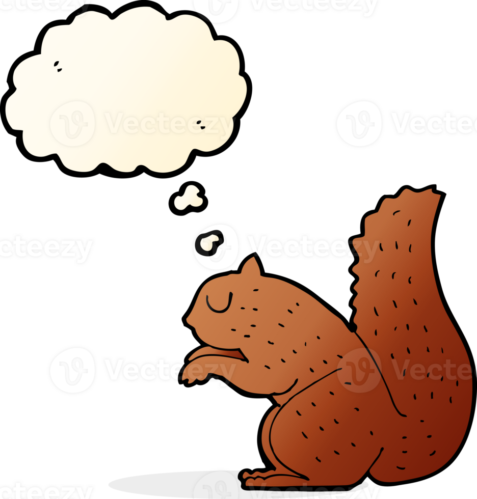 cartoon squirrel with thought bubble png