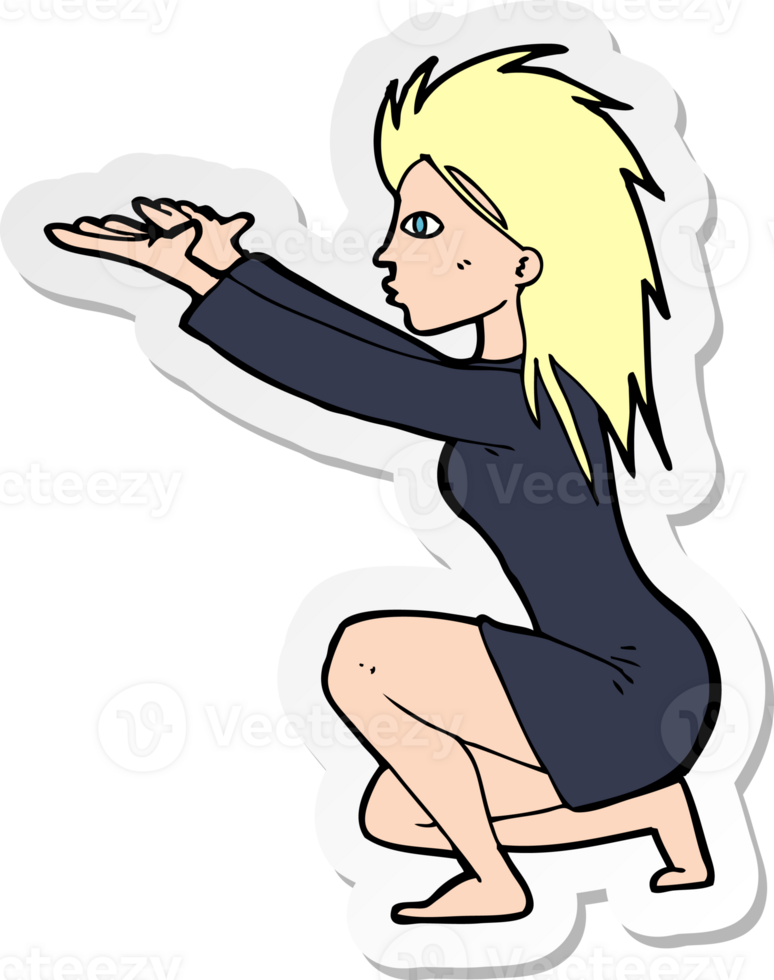 sticker of a cartoon womn casting spel png