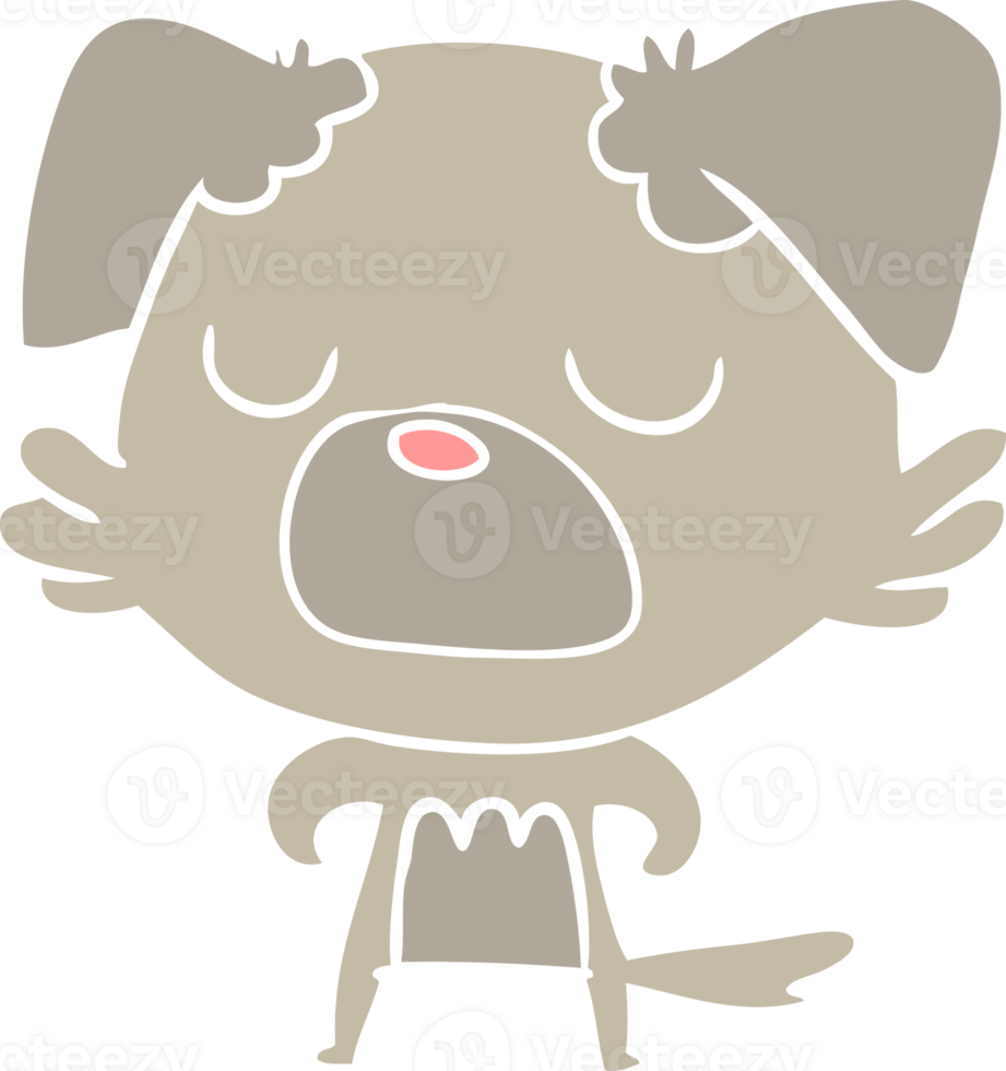 flat color style cartoon dog png