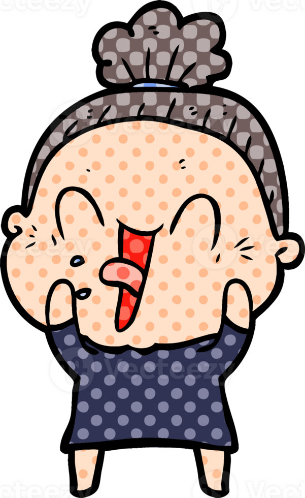 cartoon happy old woman png