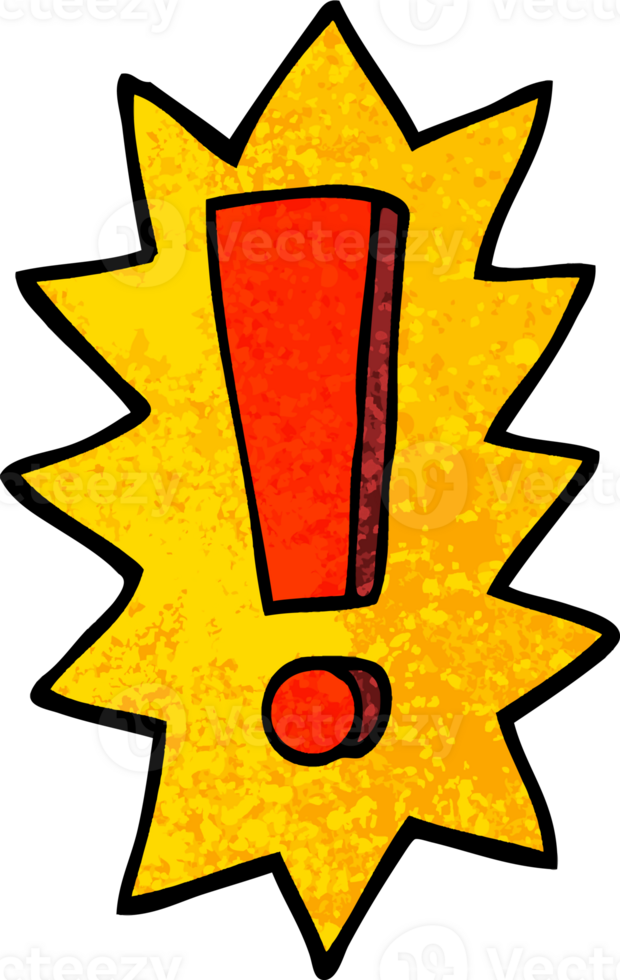 grunge textured illustration cartoon exclamation mark png