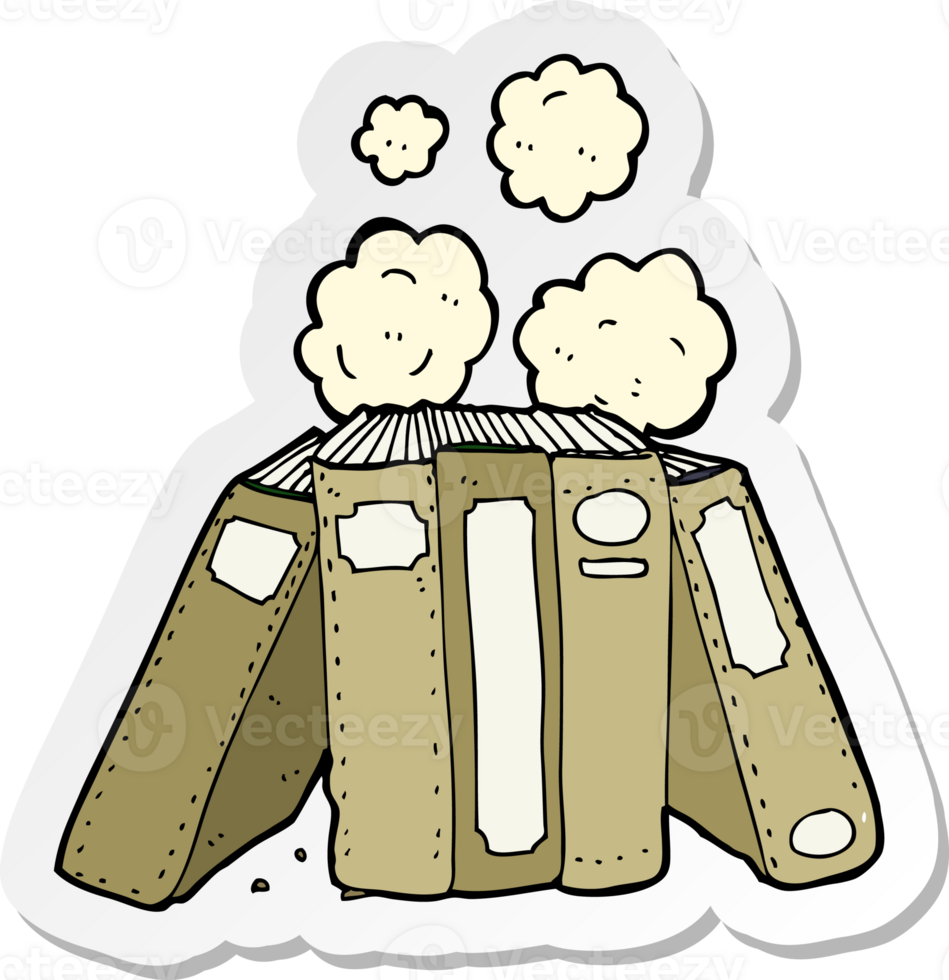 sticker of a cartoon old books png