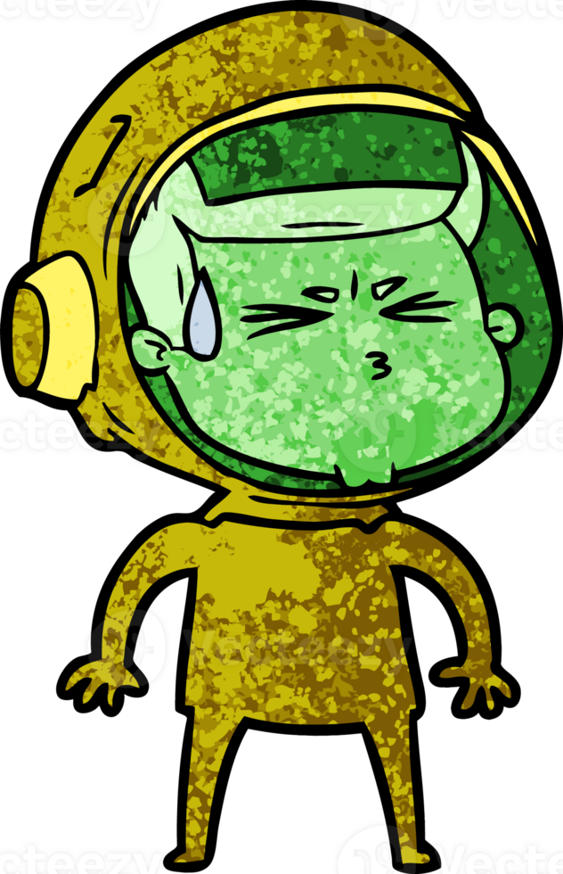 cartoon stressed astronaut png