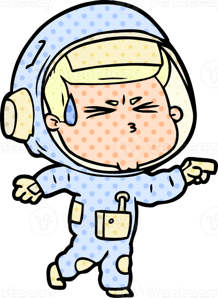 cartoon stressed astronaut png