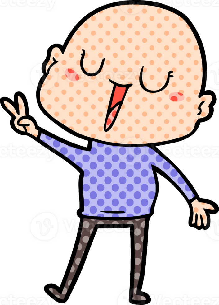 happy cartoon bald man png