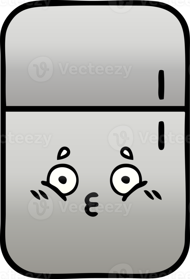 gradient shaded cartoon of a fridge  zer png