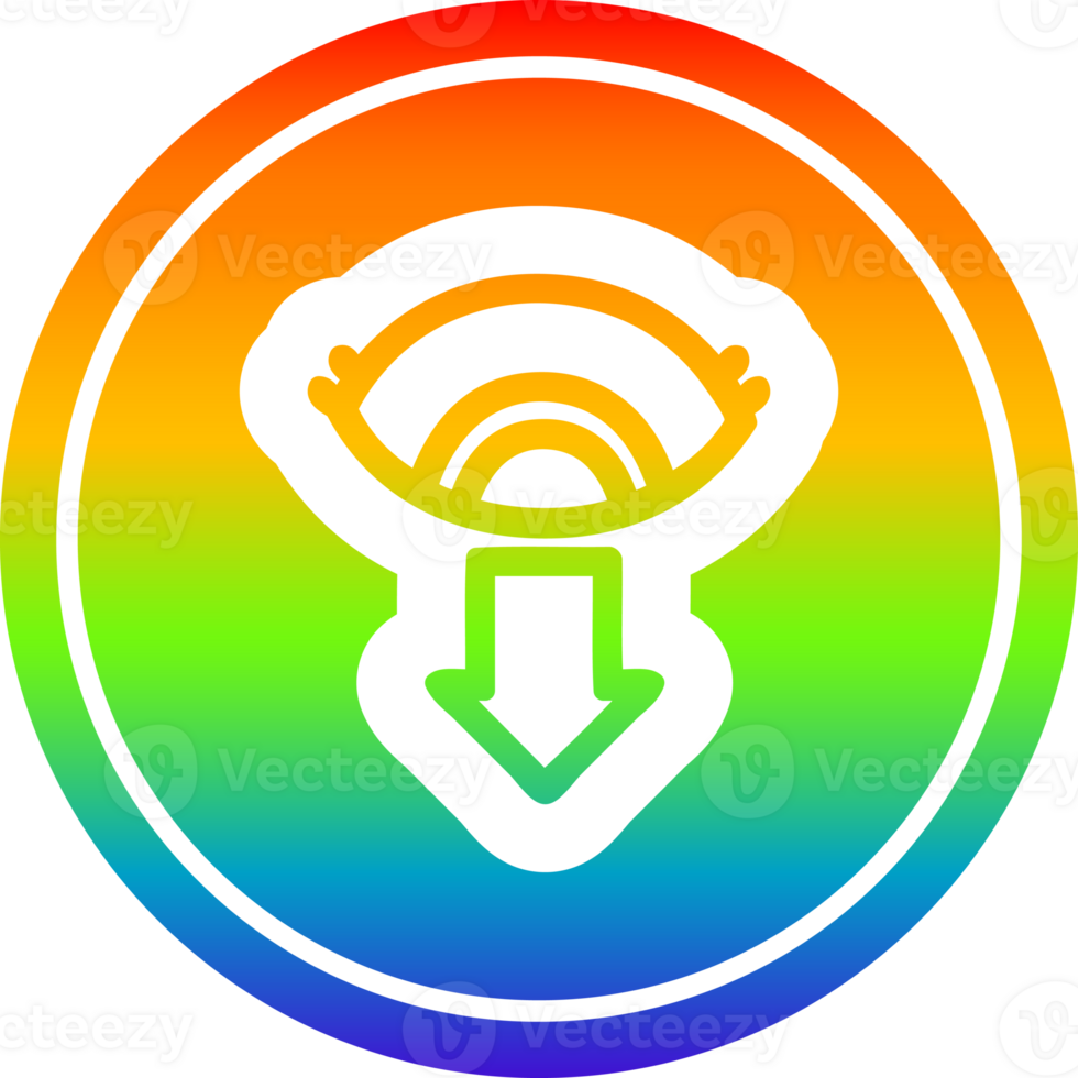staring eye circular icon with rainbow gradient finish png