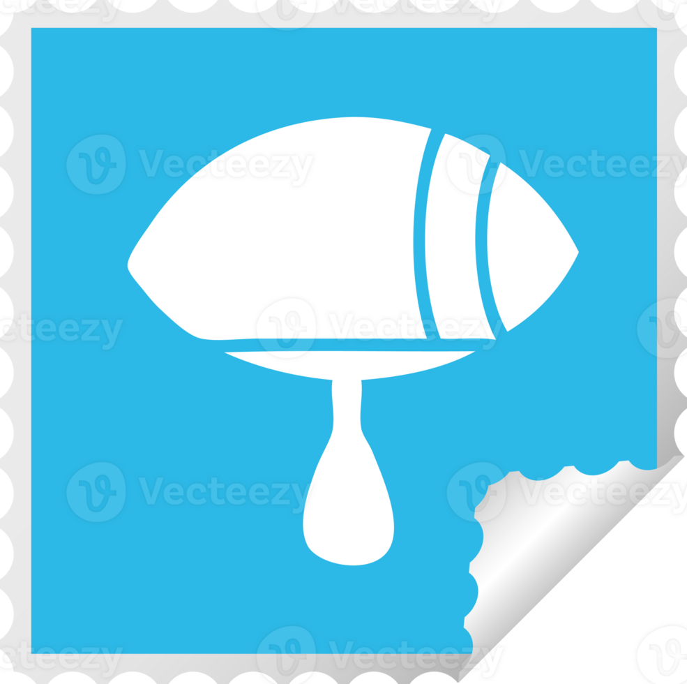 square peeling sticker cartoon of a crying eye looking to one side png