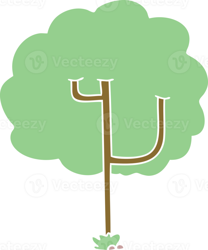 hand drawn quirky cartoon tree png