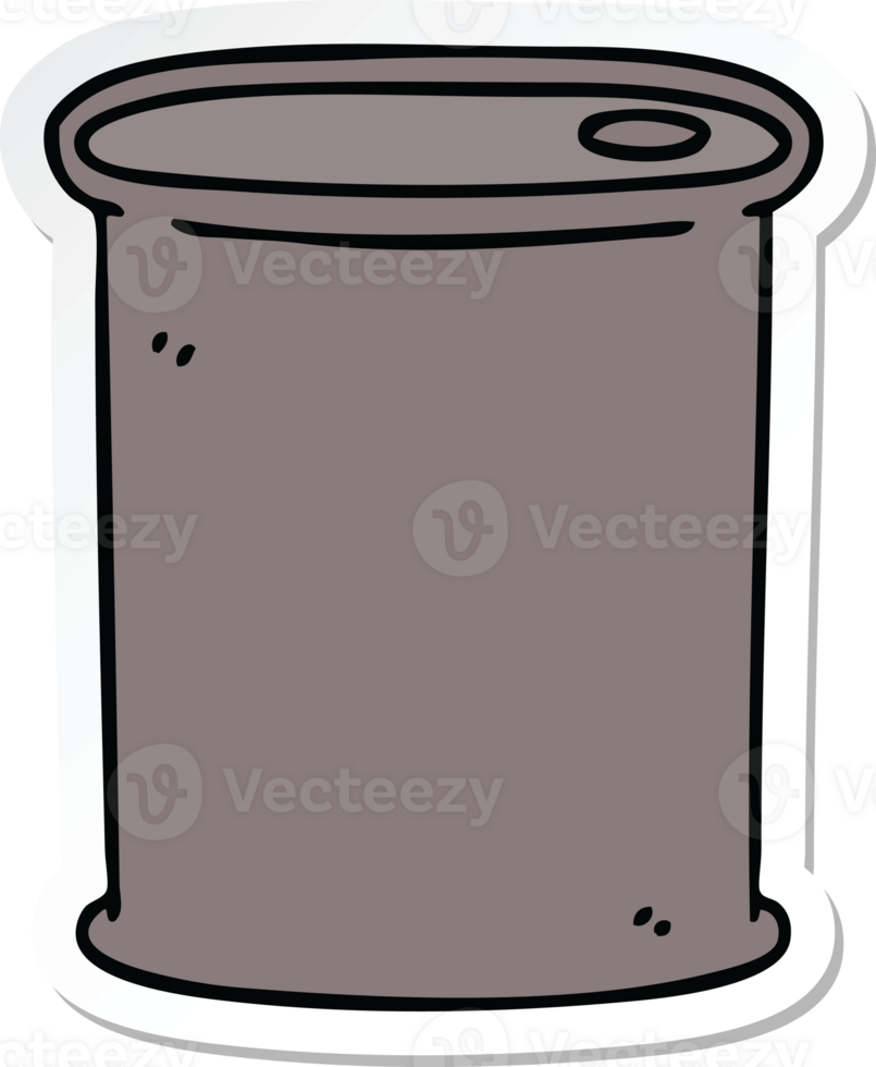 sticker of a quirky hand drawn cartoon barrel png