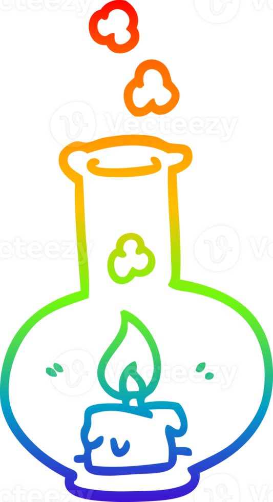 arco iris degradado línea dibujo de un dibujos animados antiguo vaso tormenta lámpara png