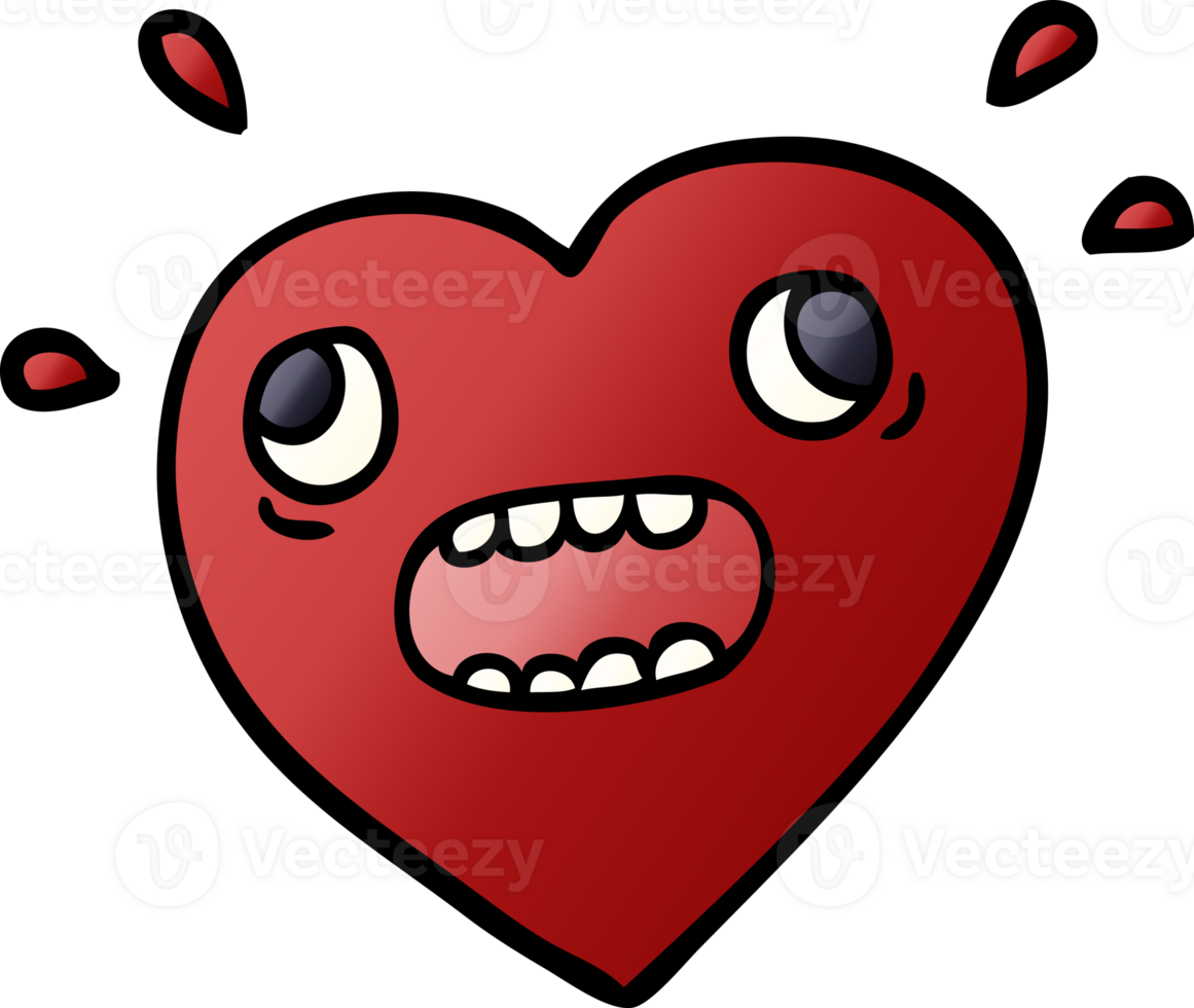 cartoon doodle heart panicking png