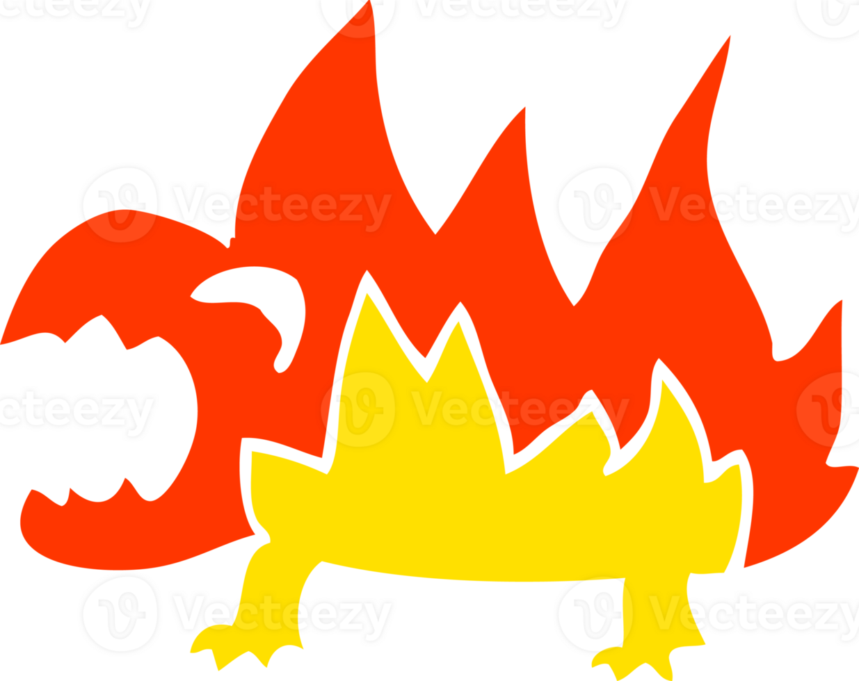 cartoon doodle fire demon png