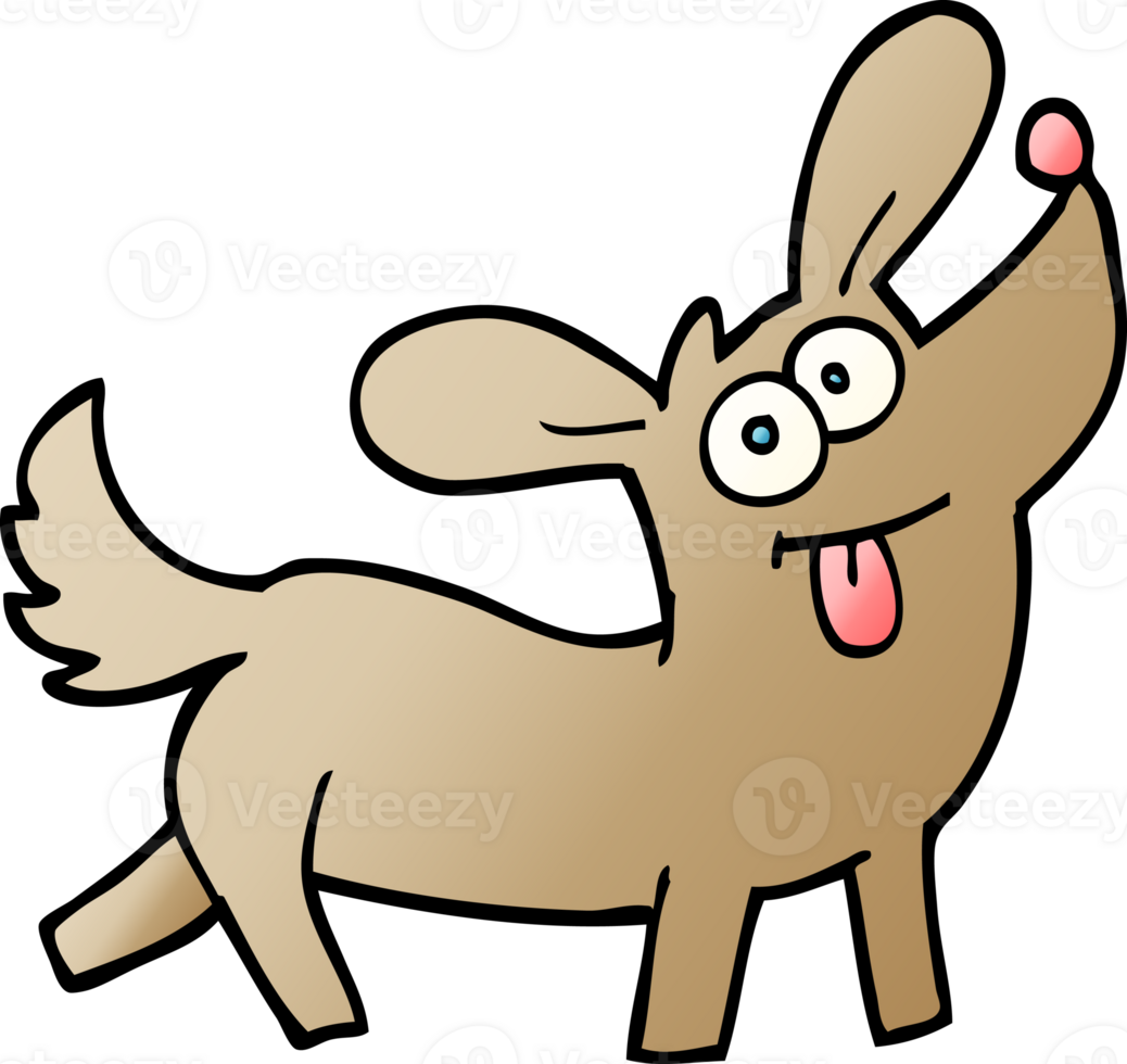 gradient illustration cartoon happy dog png
