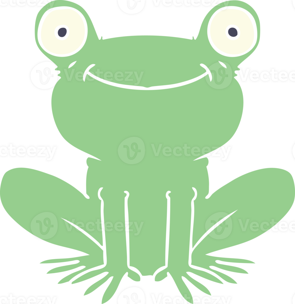 flat color style cartoon frog png