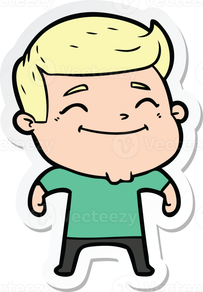 sticker of a happy cartoon man png