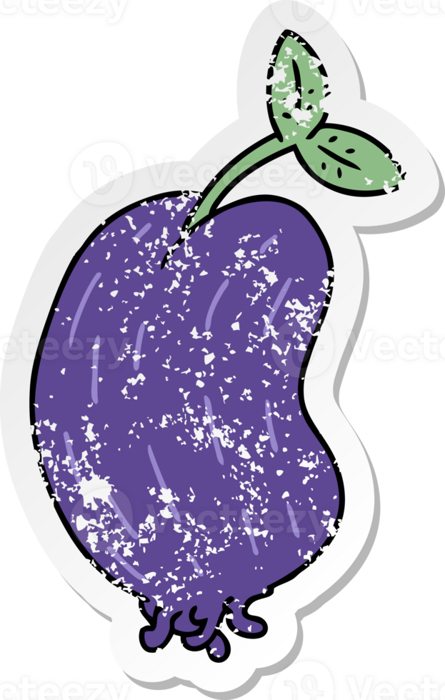 hand drawn distressed sticker cartoon of a sprouting bean png