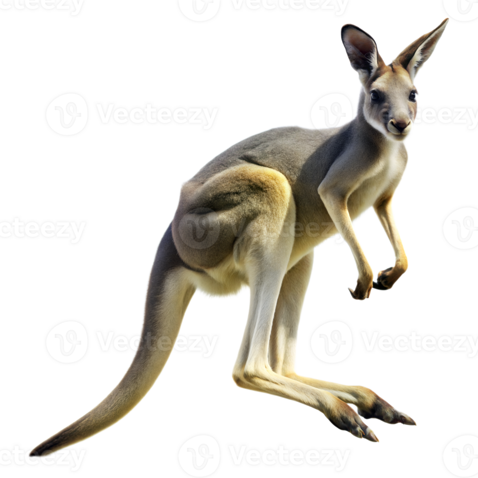 A kangaroo is standing on a transparent background png