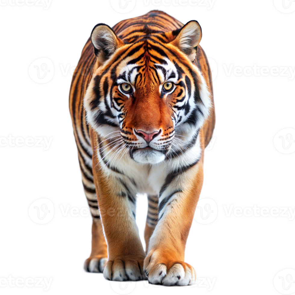 A tiger is walking on a transparent background png