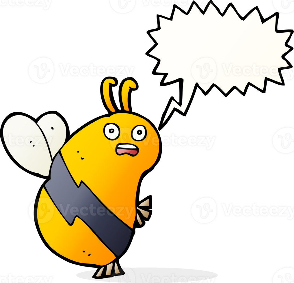 funny cartoon bee with speech bubble png