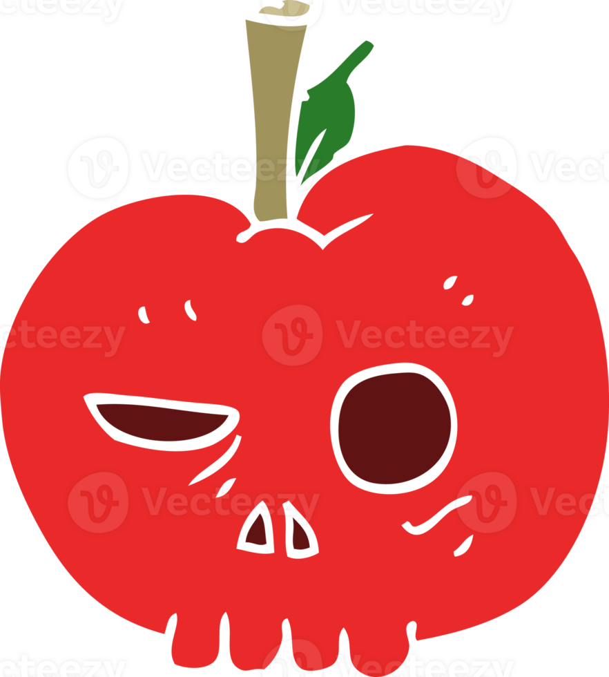 flat color illustration of poison apple png