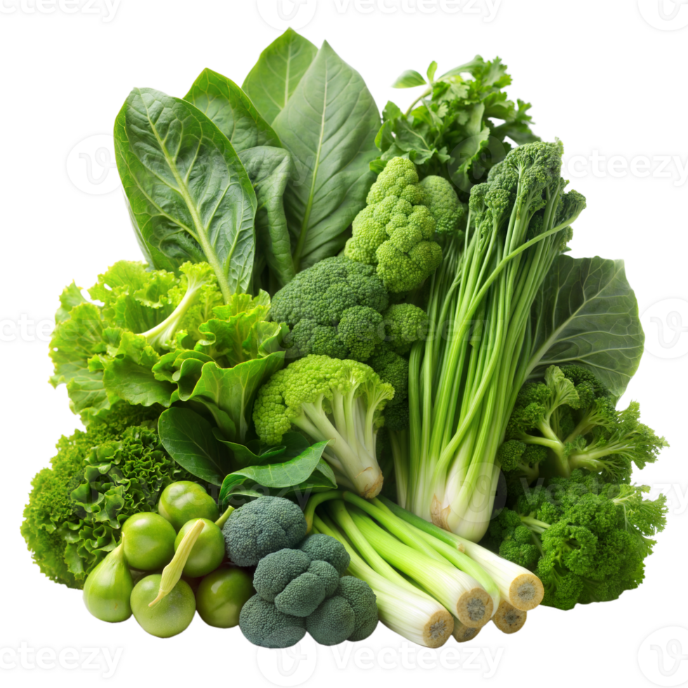 Fresh green vegetables assortment on transparent background 45054985 PNG