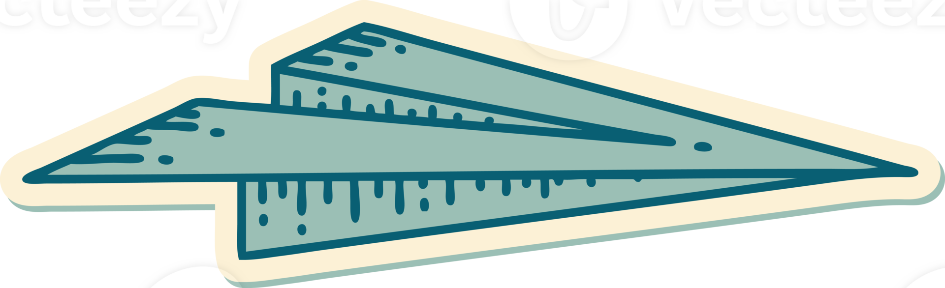 sticker of tattoo in traditional style of a paper airplane png
