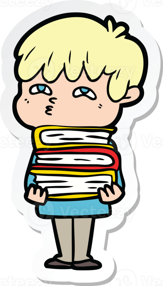 sticker of a cartoon curious man png