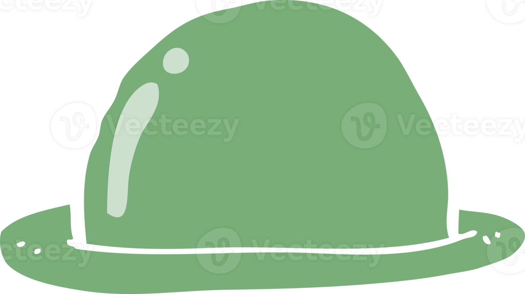 flat color style cartoon bowler hat png